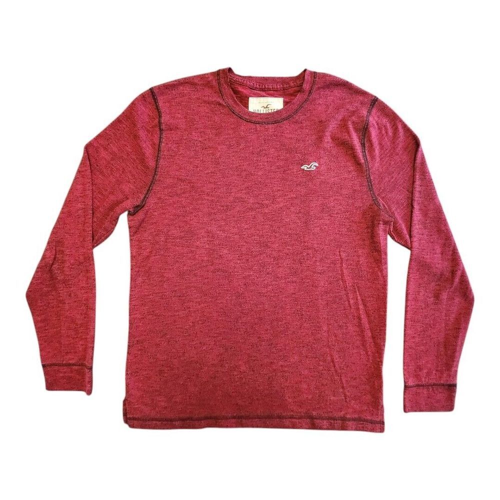 Hollister Pullover Crewneck Sweater Men's Medium Cherry Red Heathered L/Sleeve